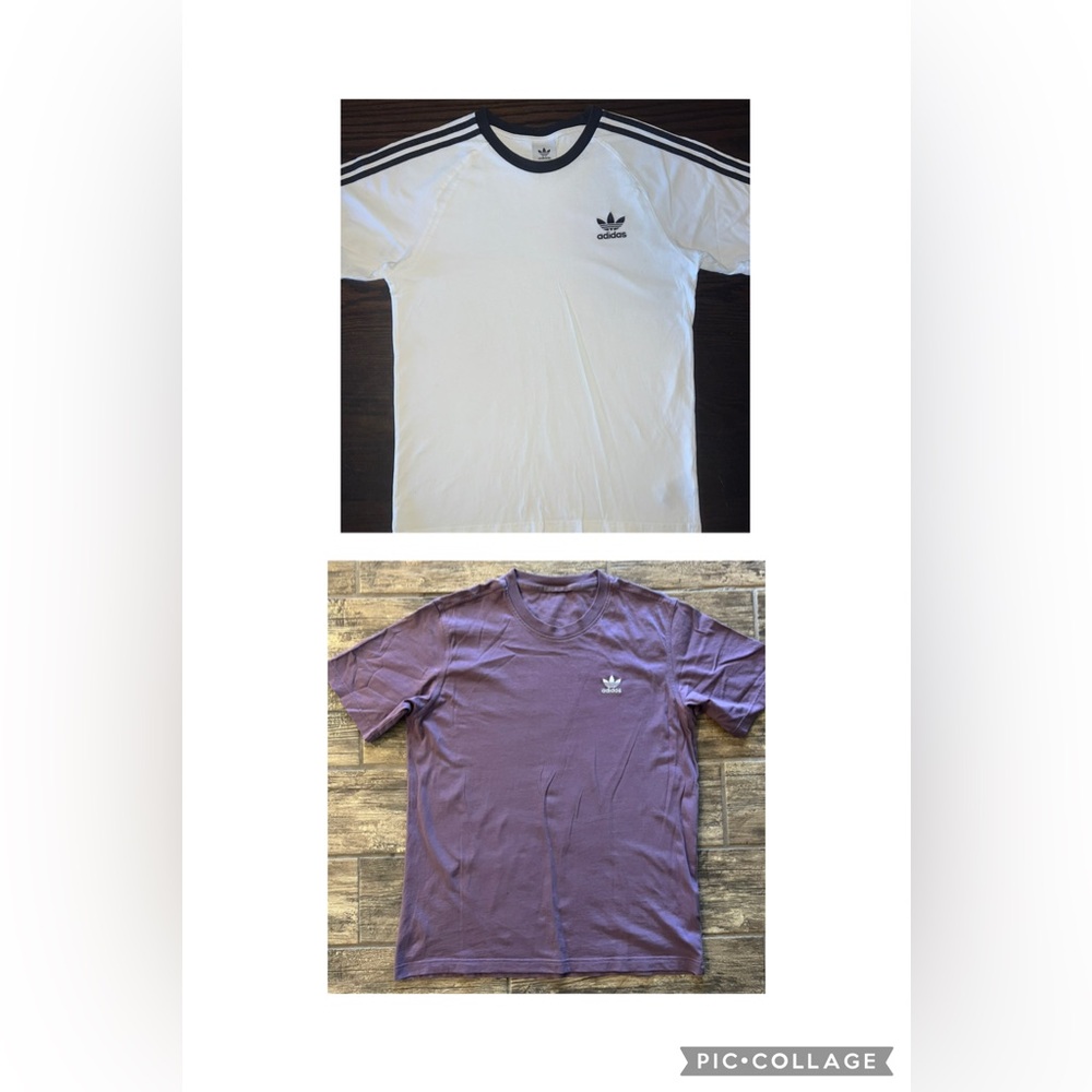 Adidas Men's Short Sleeve Tees in White and Purple
